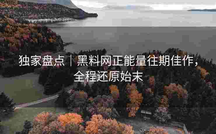 独家盘点｜黑料网正能量往期佳作，全程还原始末