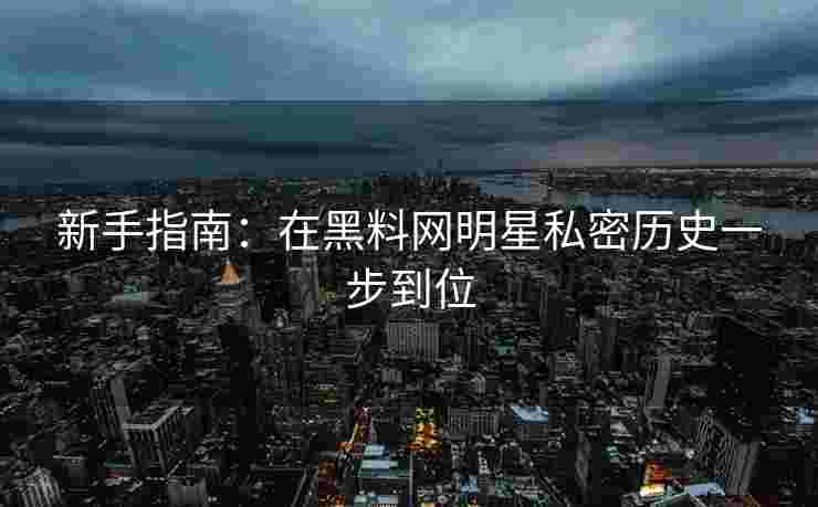 新手指南：在黑料网明星私密历史一步到位